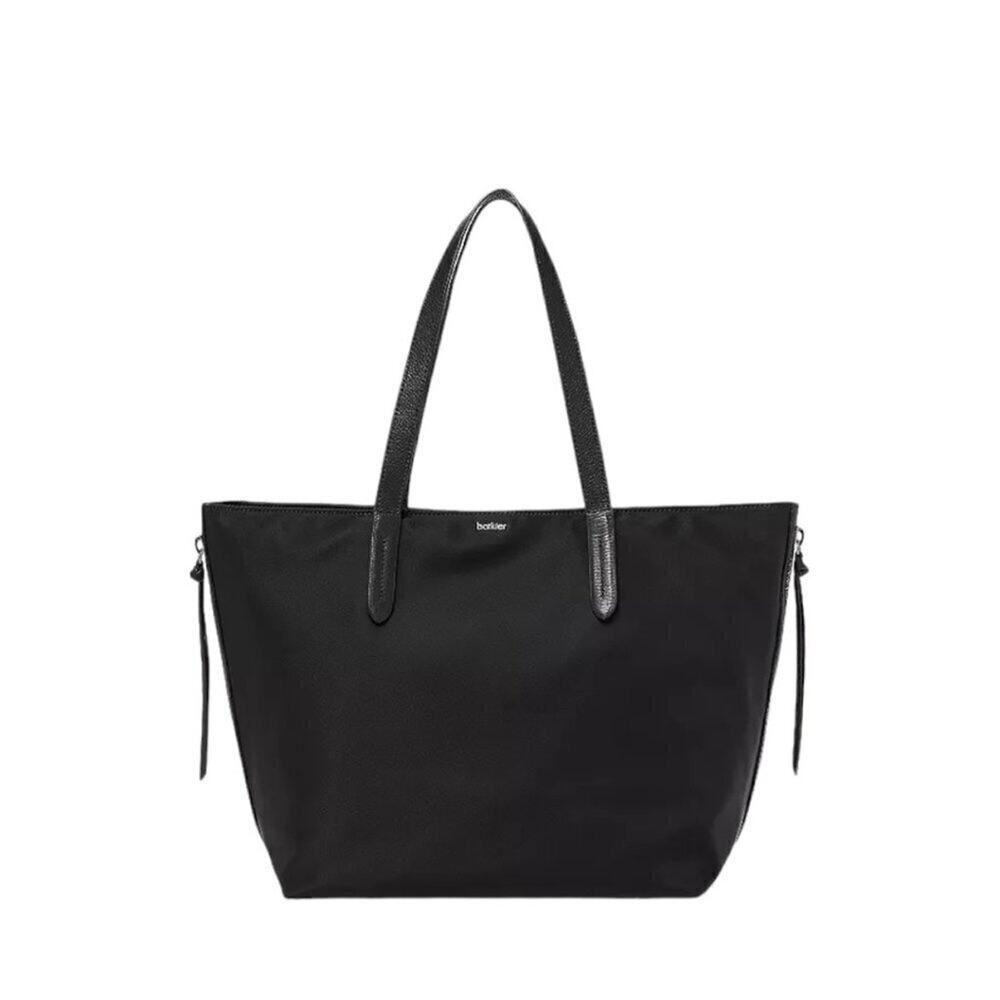 NWT Botkier Black York Bond Nylon Leather Strap Large Tote Bag Handbag